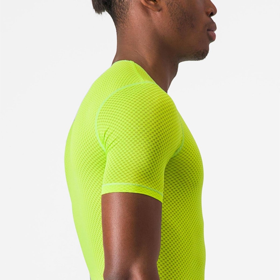 Capa Base Castelli PRO MESH 2.0 SHORT SLEEVE Hombre Verde Claro | SHQFRJA-56