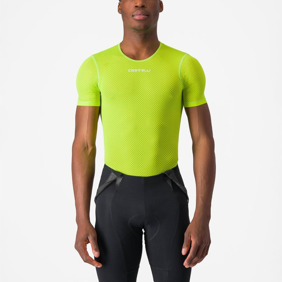 Capa Base Castelli PRO MESH 2.0 SHORT SLEEVE Hombre Verde Claro | SHQFRJA-56