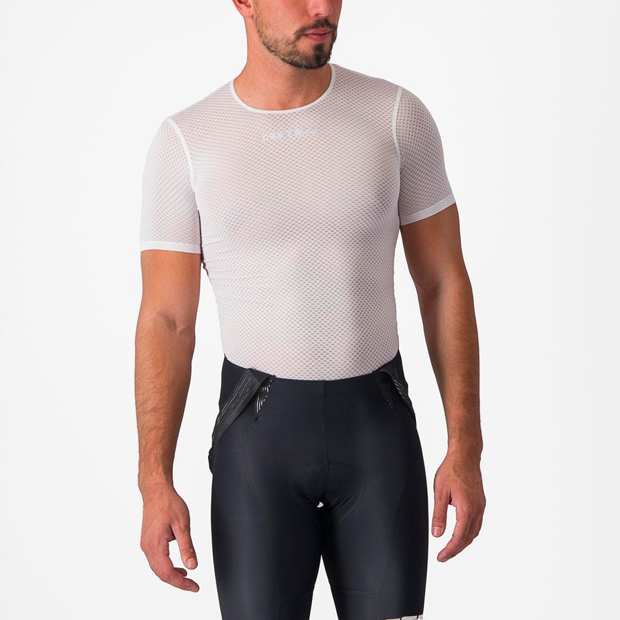 Capa Base Castelli PRO MESH 2.0 SHORT SLEEVE Hombre Blancas | GPOAMRB-18