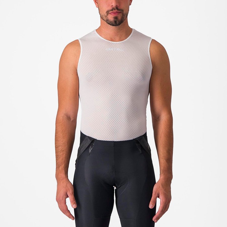 Capa Base Castelli PRO MESH 2.0 SLEEVELESS Hombre Blancas | TXDFQZB-21