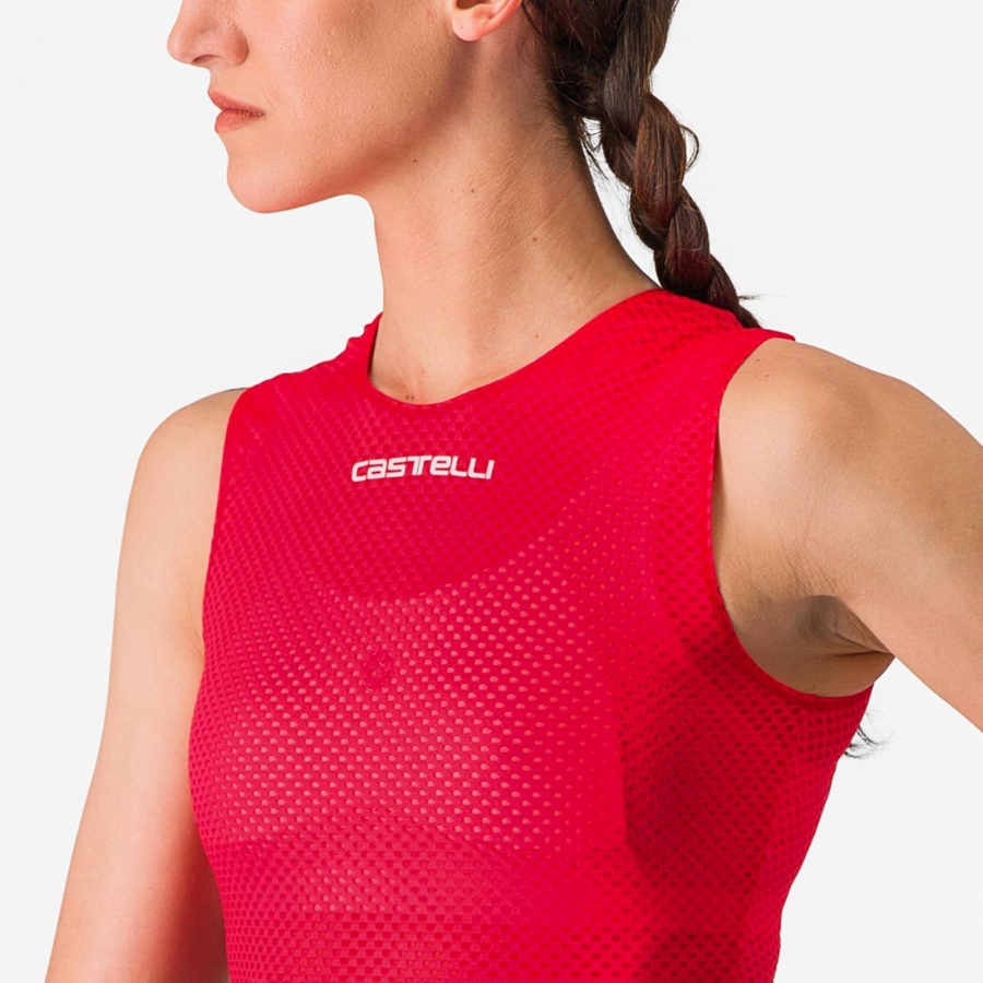 Capa Base Castelli PRO MESH W SLEEVELESS Mujer Rojas | WGKAZCB-74