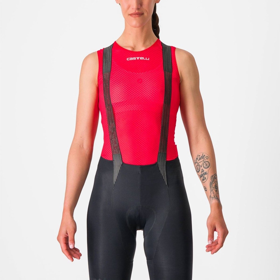 Capa Base Castelli PRO MESH W SLEEVELESS Mujer Rojas | WGKAZCB-74