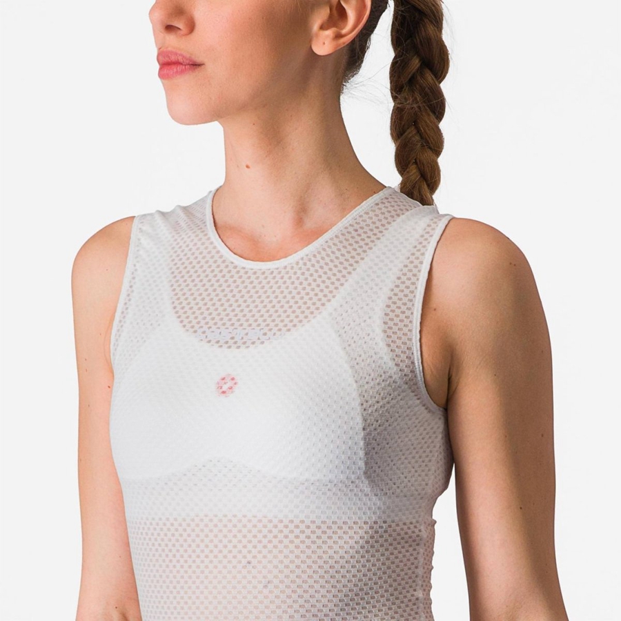 Capa Base Castelli PRO MESH W SLEEVELESS Mujer Blancas | DZQPANS-50