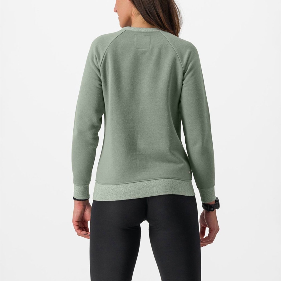 Casual Castelli LOGO W SWEATSHIRT Mujer Verde | JPWBQXS-70