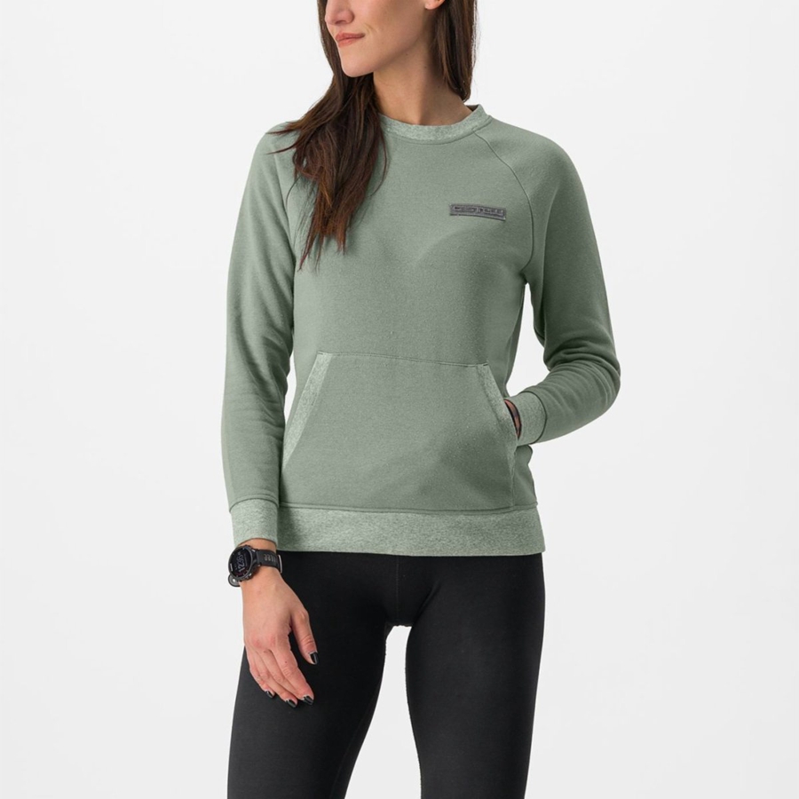 Casual Castelli LOGO W SWEATSHIRT Mujer Verde | JPWBQXS-70