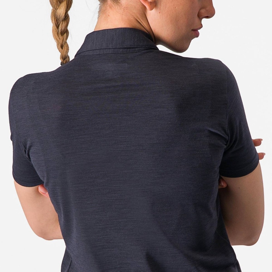 Casual Castelli MERINO W POLO Mujer Negras | KIFVTNE-25