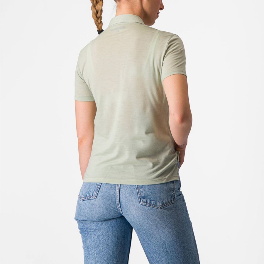 Casual Castelli MERINO W POLO Mujer Verde | PLYUZNT-48