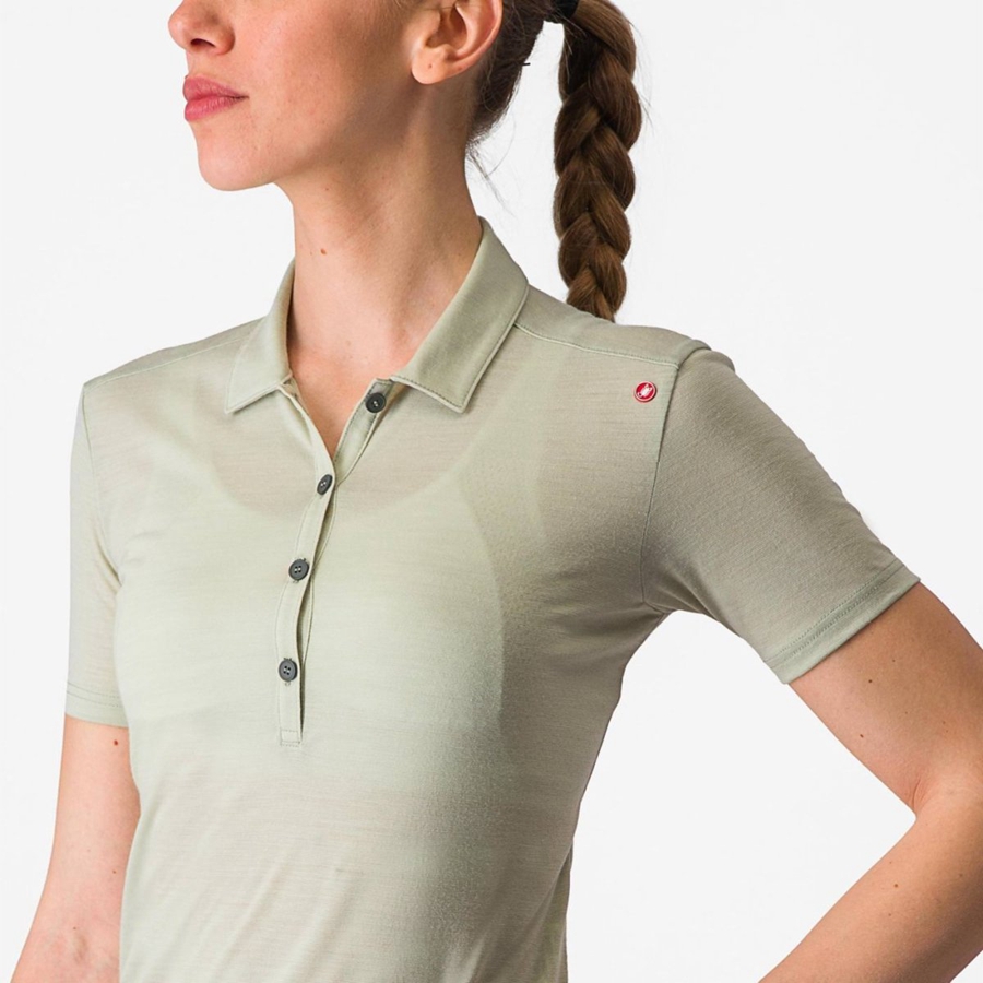 Casual Castelli MERINO W POLO Mujer Verde | PLYUZNT-48