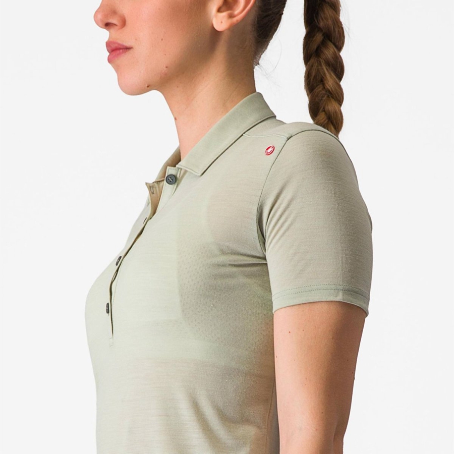 Casual Castelli MERINO W POLO Mujer Verde | PLYUZNT-48