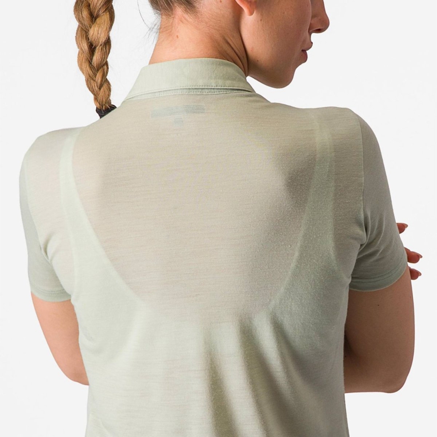 Casual Castelli MERINO W POLO Mujer Verde | PLYUZNT-48