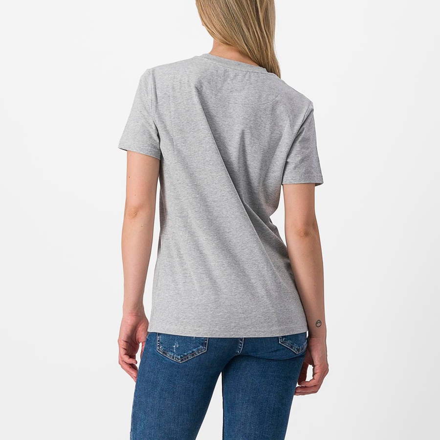 Casual Castelli PEDALARE TEE Mujer Kaki Gris | LQFMTCH-12