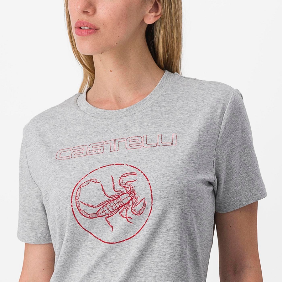 Casual Castelli PEDALARE TEE Mujer Kaki Gris | LQFMTCH-12