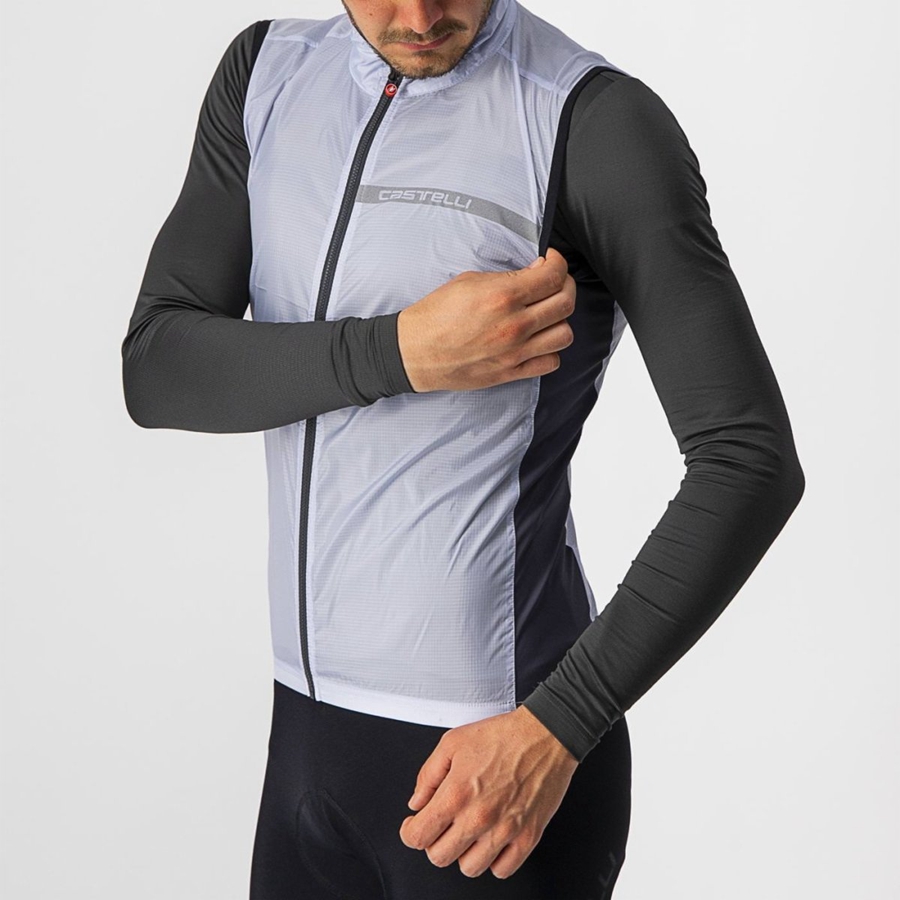 Chaleco Castelli SQUADRA STRETCH Hombre Plateadas Gris Gris Oscuro | DSICZFR-32