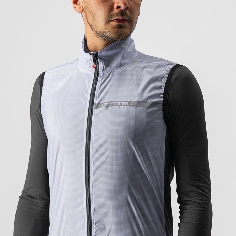 Chaleco Castelli SQUADRA STRETCH Hombre Plateadas Gris Gris Oscuro | DSICZFR-32