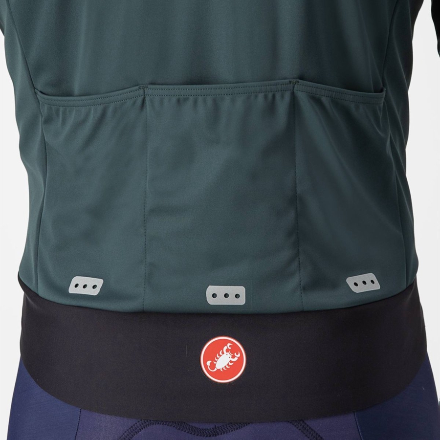 Chaquetas Castelli ALPHA DOPPIO ROS Hombre Verde Negras | WZAQJVP-20