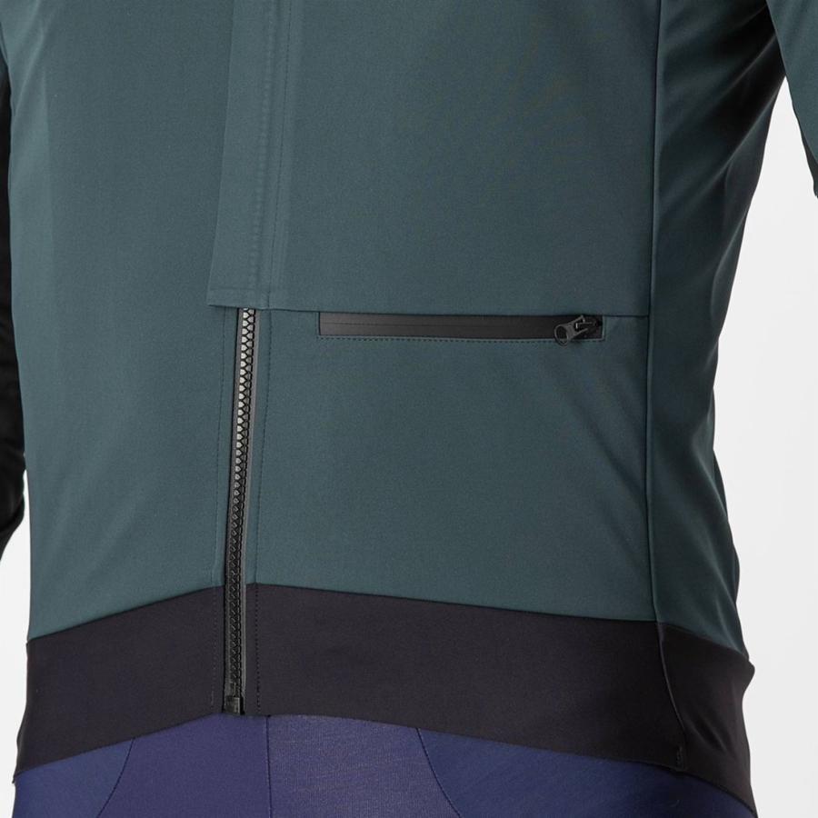 Chaquetas Castelli ALPHA DOPPIO ROS Hombre Verde Negras | WZAQJVP-20