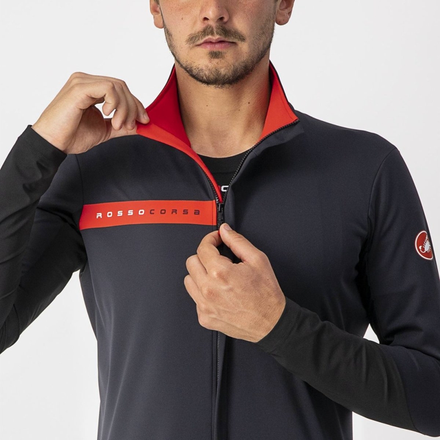 Chaquetas Castelli BETA RoS Hombre Negras Rojas | HLTEOJQ-05