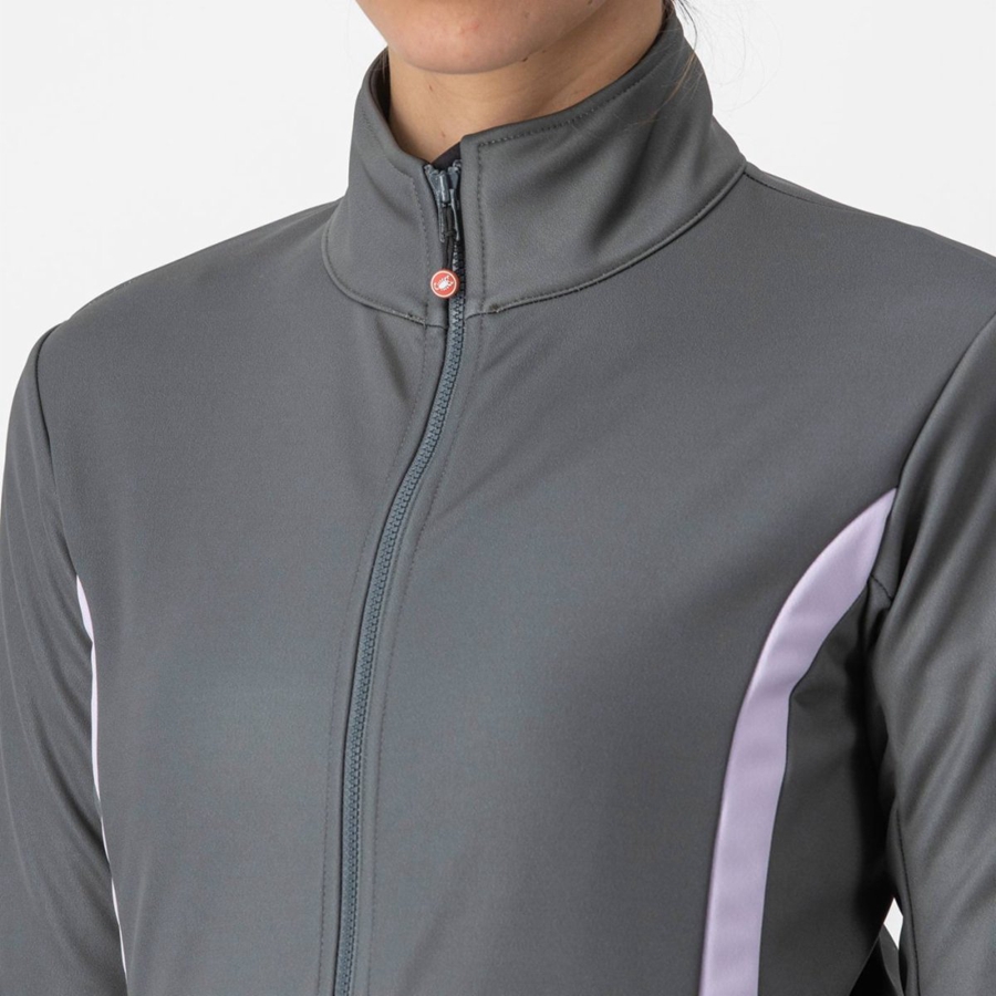 Chaquetas Castelli DINAMICA 2 Mujer Gris Moradas | MOFAGRX-50