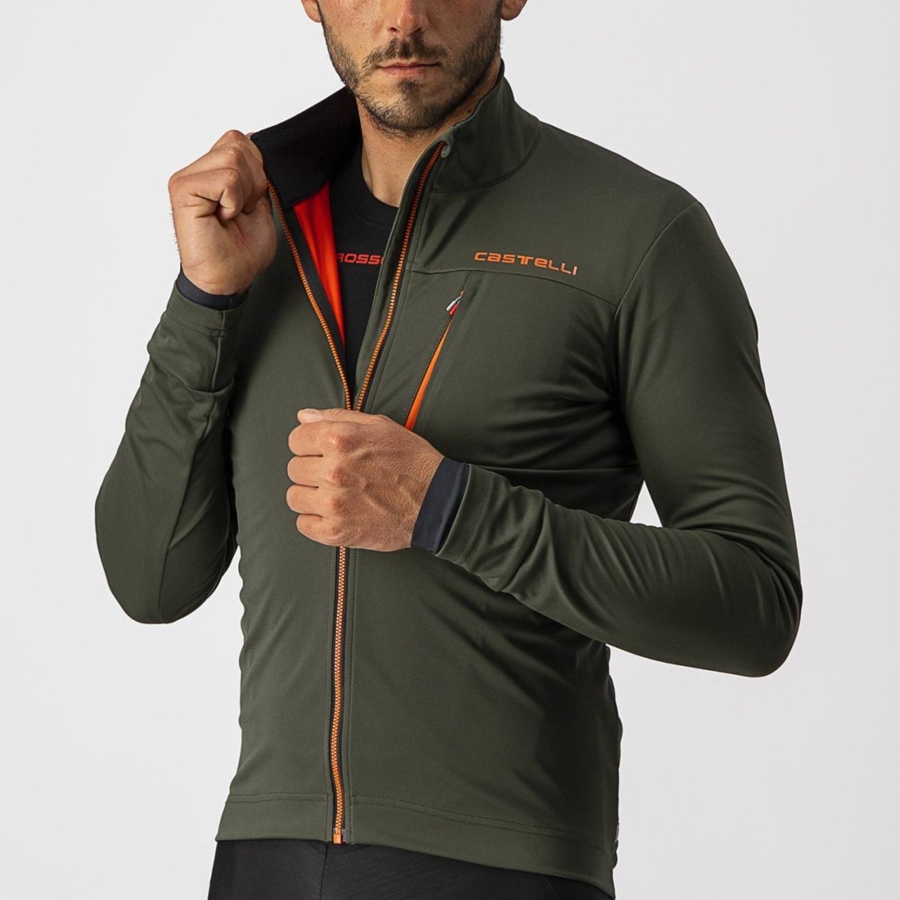 Chaquetas Castelli GO Hombre Verde Rojas | NCDJIQH-51