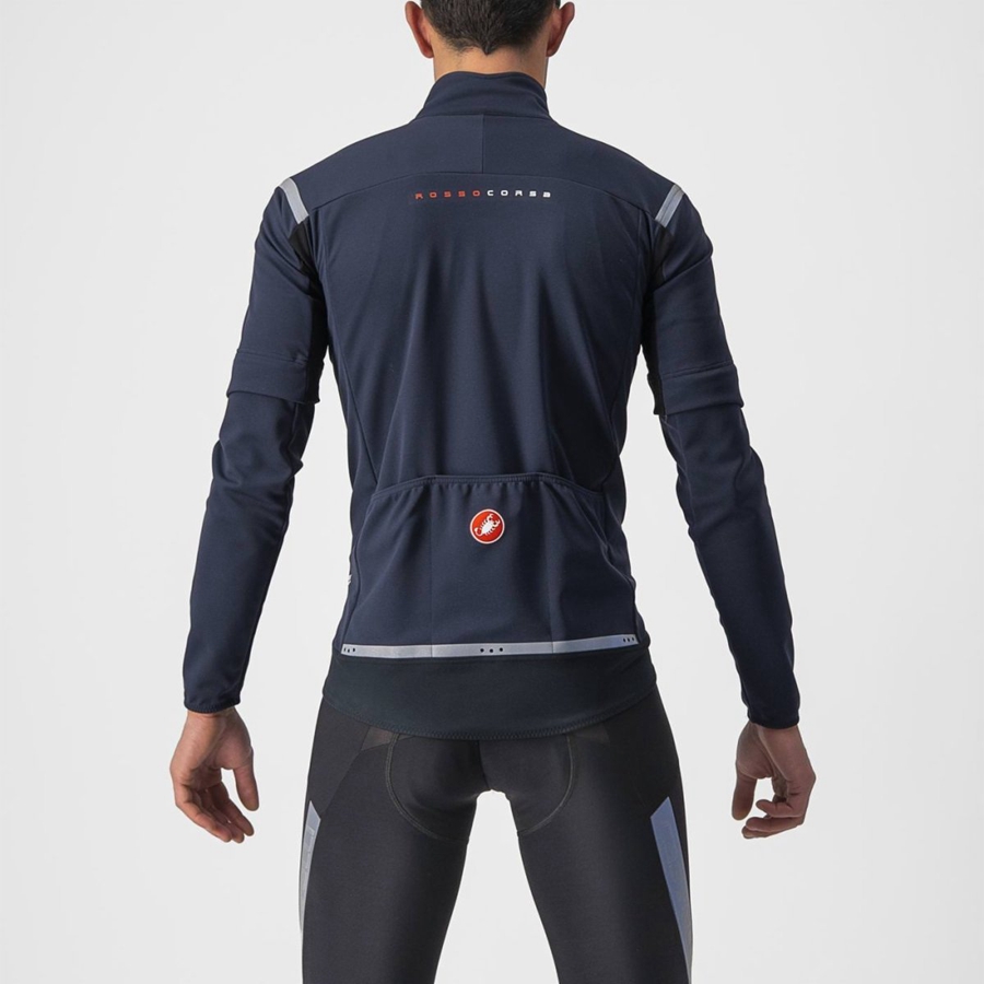 Chaquetas Castelli PERFETTO RoS 2 CONVERTIBLE Hombre Azules Plateadas | CQZNFGA-51