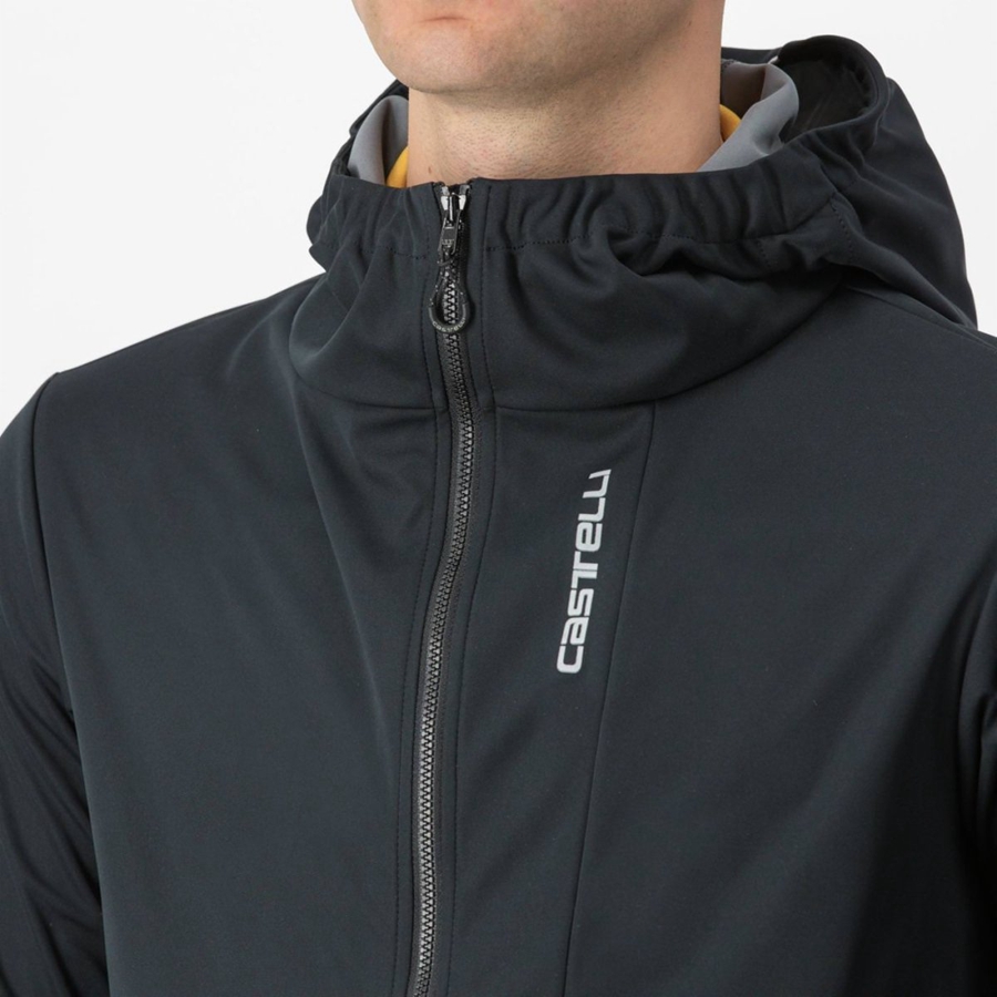 Chaquetas Castelli TRAIL HOODIE Hombre Negras | FIHMGLA-61