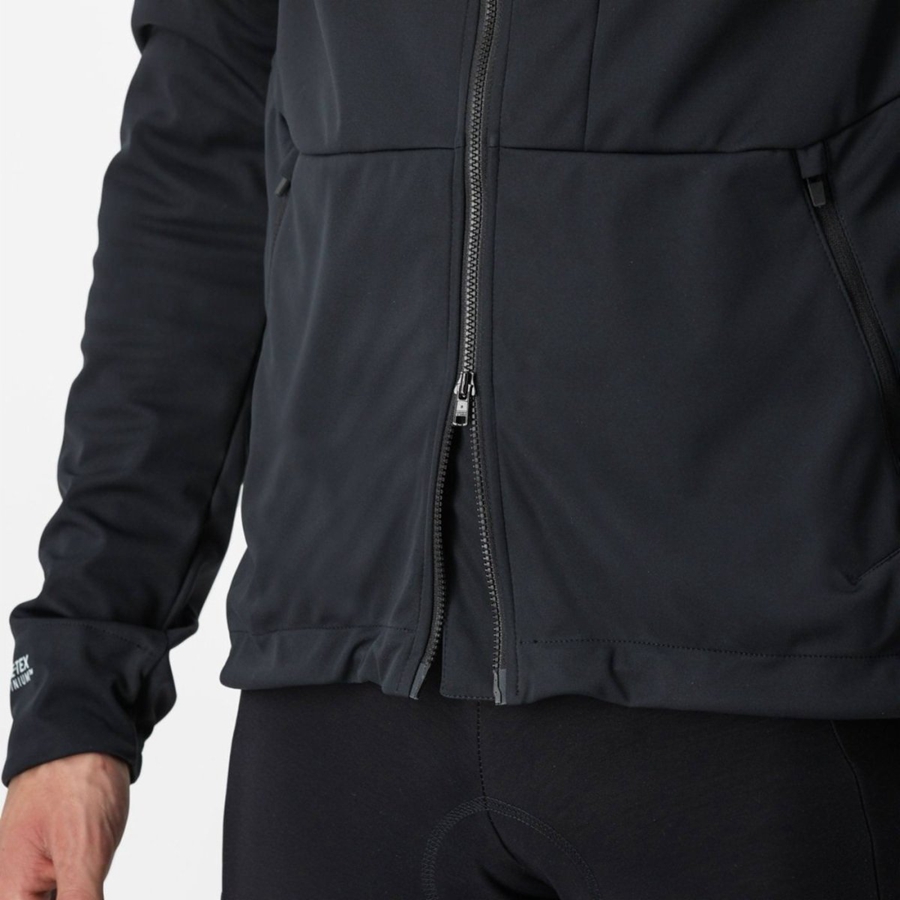 Chaquetas Castelli TRAIL HOODIE Hombre Negras | FIHMGLA-61