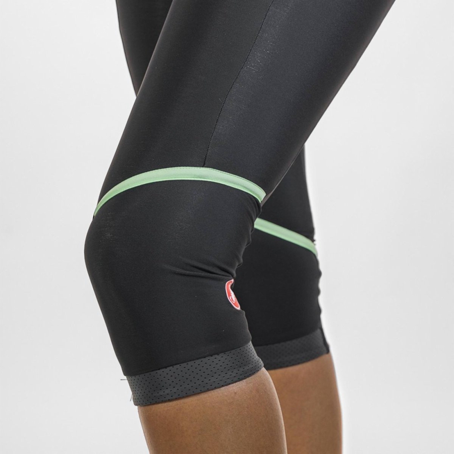 Leggins Castelli VELOCISSIMA THERMAL KNICKER Mujer Negras Verde Menta Negras | ITUHKDO-28