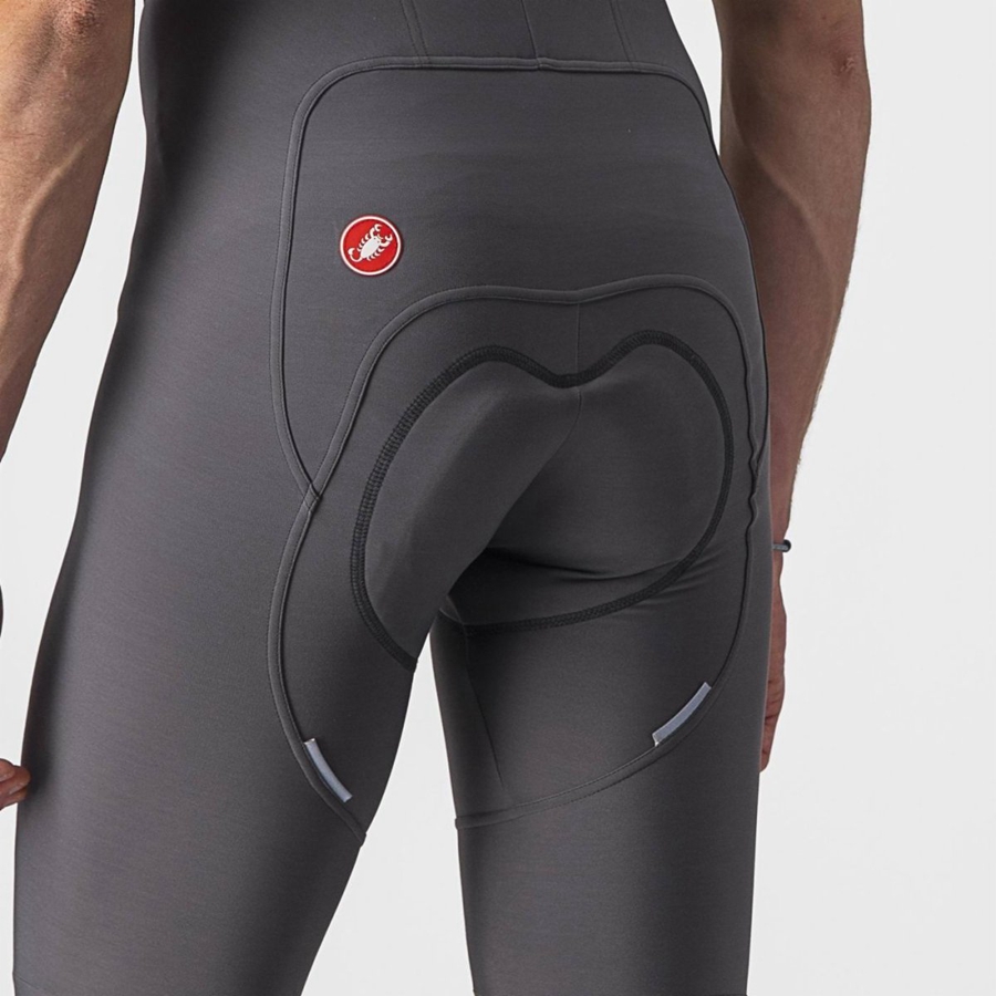 Medias Con Tirantes Castelli FREE AERO RC Hombre Gris Oscuro | UENOHFB-50