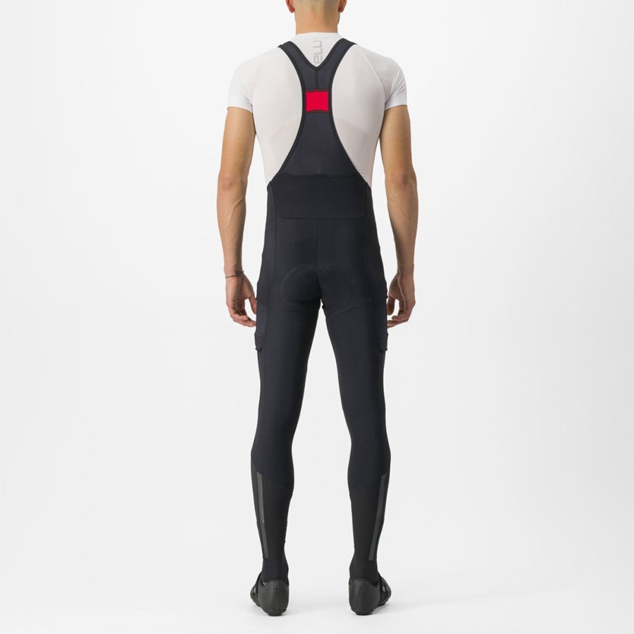 Medias Con Tirantes Castelli UNLIMITED TRAIL Hombre Negras | UPCOEMH-71