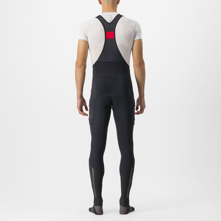 Medias Con Tirantes Castelli UNLIMITED TRAIL Hombre Negras | UPCOEMH-71