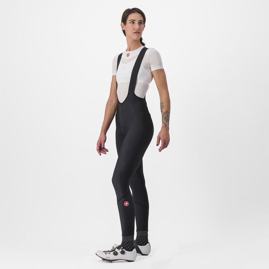 Medias Con Tirantes Castelli VELOCISSIMA DT Mujer Negras Negras | LQTAPNO-34