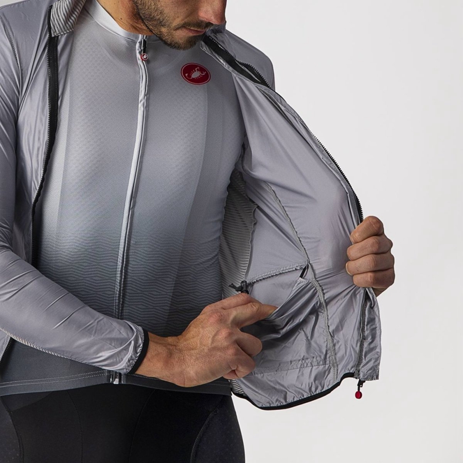 Proteccion Castelli ARIA SHELL Hombre Plateadas Gris | XUVSWPK-90