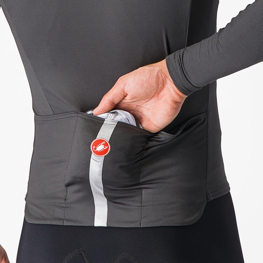 Proteccion Castelli SQUADRA STRETCH Hombre Plateadas Gris Gris Oscuro | CHINLED-46