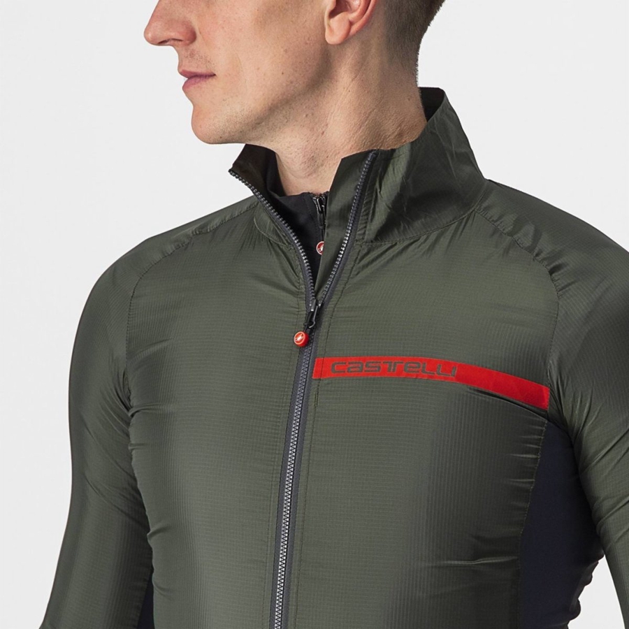 Proteccion Castelli SQUADRA STRETCH Hombre Verde Gris Oscuro | YJNSCPI-39