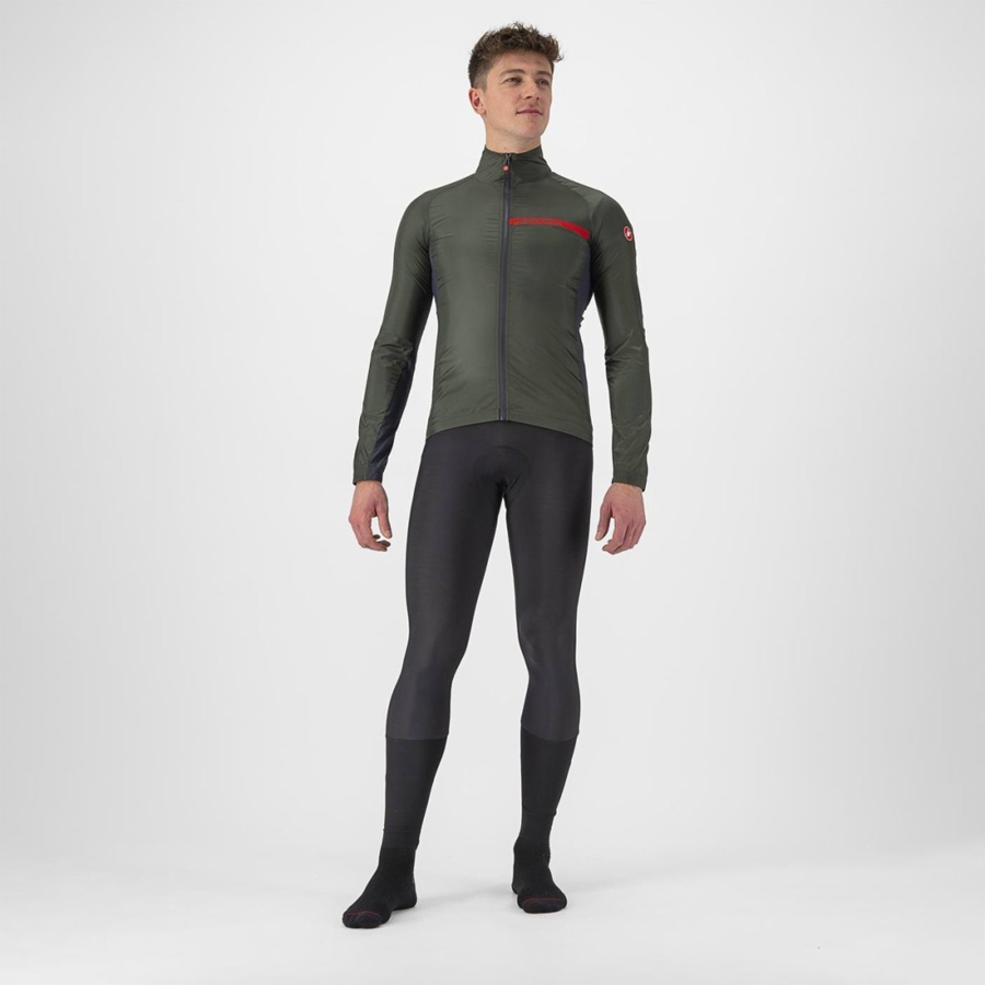 Proteccion Castelli SQUADRA STRETCH Hombre Verde Gris Oscuro | YJNSCPI-39