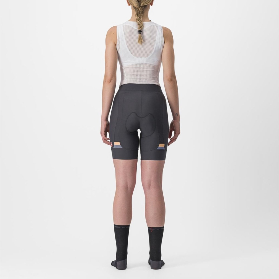 Short Castelli PRIMA Mujer Gris Oscuro Naranjas | RKTGPSL-10