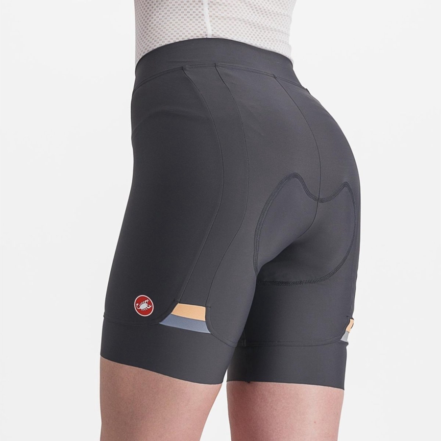 Short Castelli PRIMA Mujer Gris Oscuro Naranjas | RKTGPSL-10