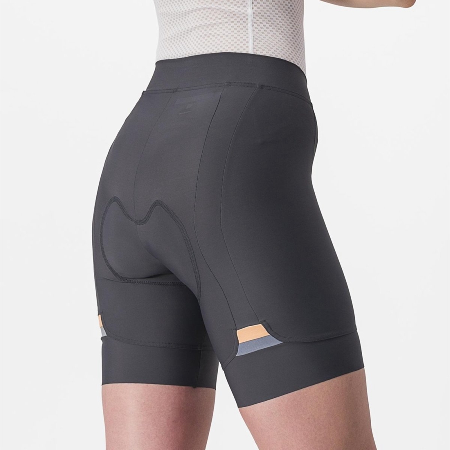 Short Castelli PRIMA Mujer Gris Oscuro Naranjas | RKTGPSL-10