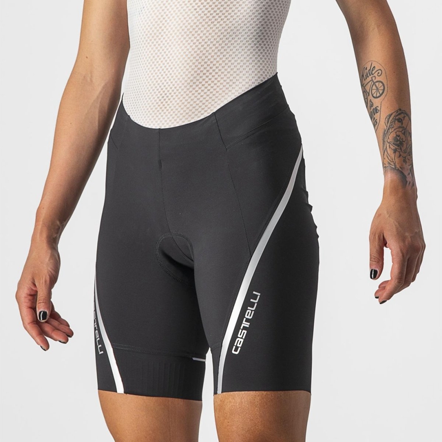 Short Castelli VELOCISSIMA 3 Mujer Negras Plateadas | IQPJCYN-97