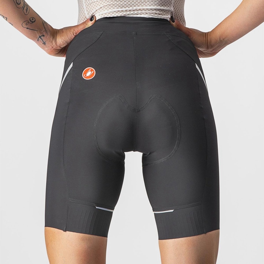 Short Castelli VELOCISSIMA 3 Mujer Negras Plateadas | IQPJCYN-97