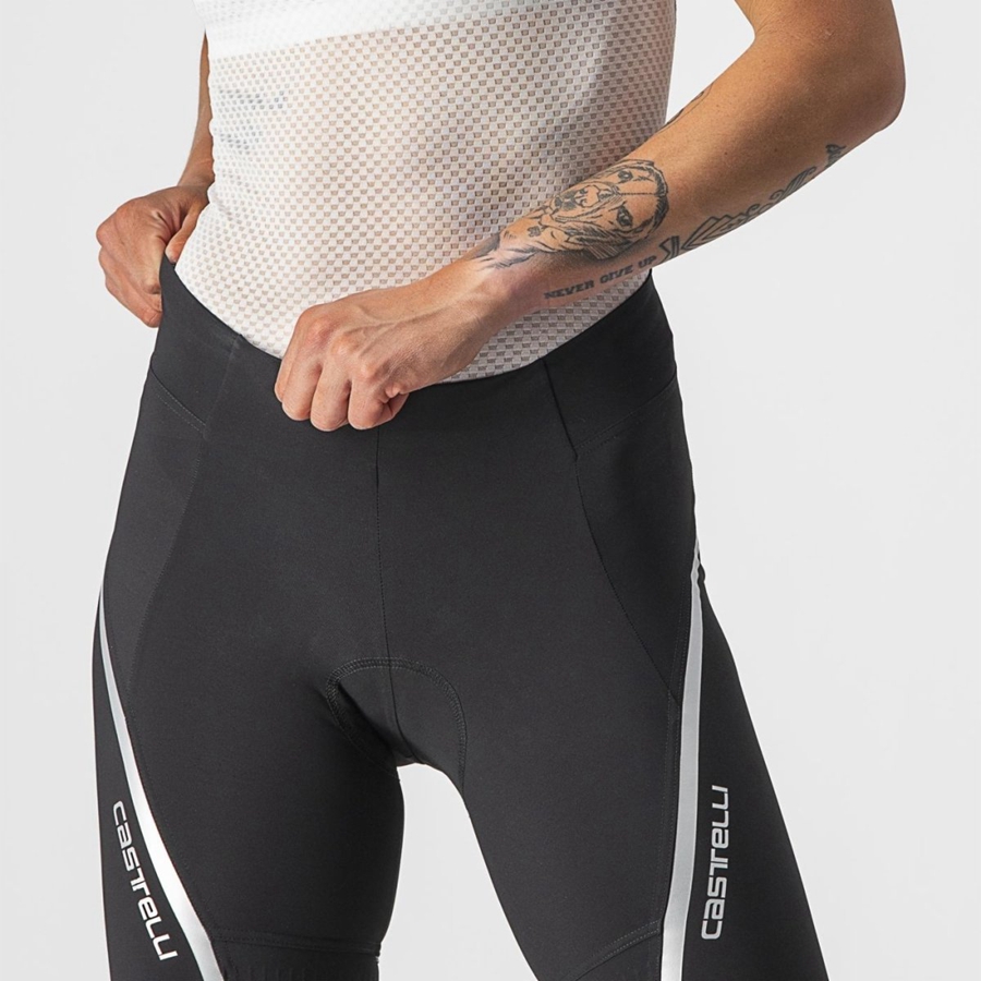 Short Castelli VELOCISSIMA 3 Mujer Negras Plateadas | IQPJCYN-97