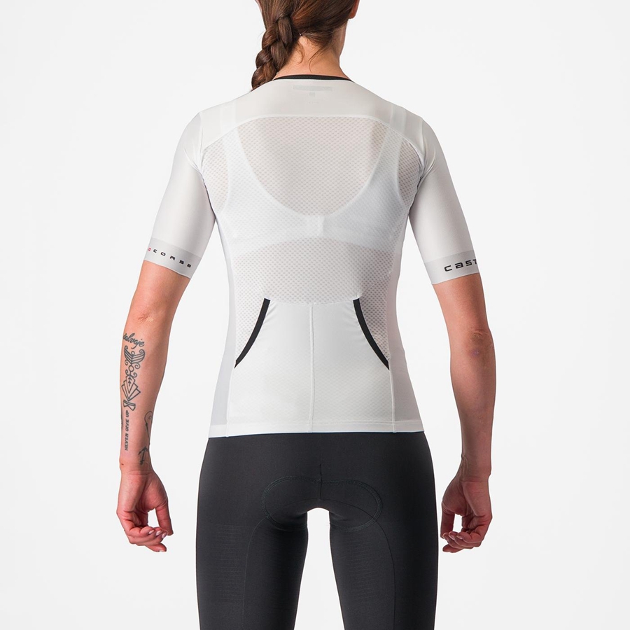 Trajes Castelli FREE SPEED 2 W RACE TOP Mujer Blancas Negras | YEFNAXM-50